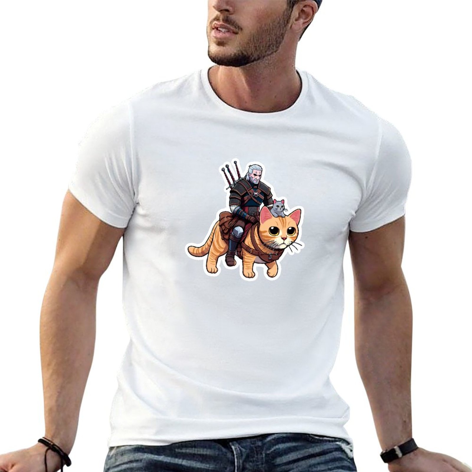 تي شيرت Geralt's Guide to Cat  - مراجعة Men'S Grooming Guide وسعره